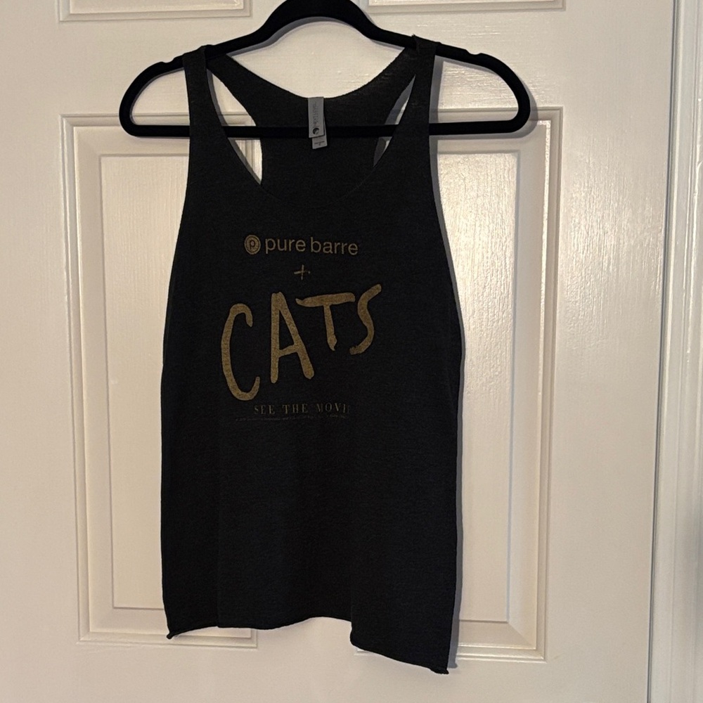 Pure Barre Black and Gold Cats Tank